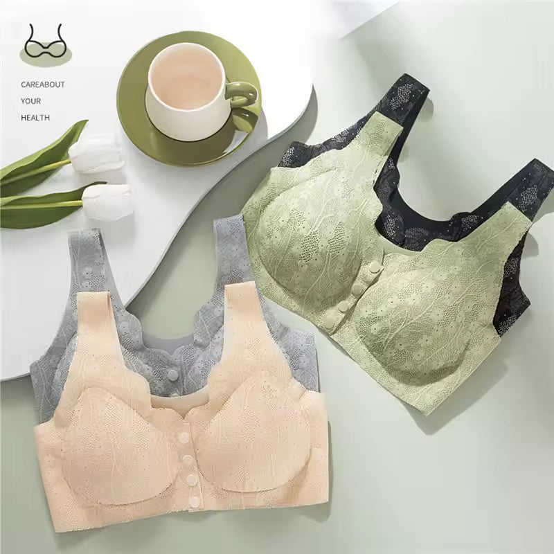 Women Large Size Soft Cups Before The Button